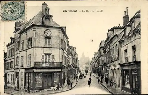 Ak Clermont Oise, La Rue du Conde