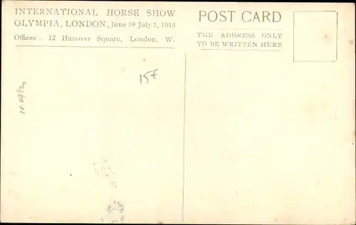 Künstler Ak International Horse Show Olympia London 1913, Arabischer Reiter