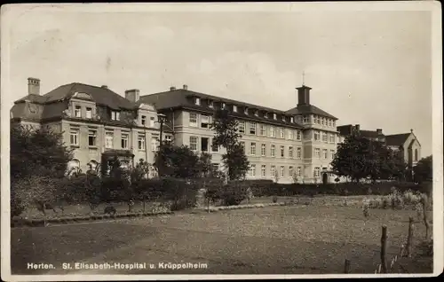 Ak Herten im Ruhrgebiet, St. Elisabeth Hospital und Krüppelheim