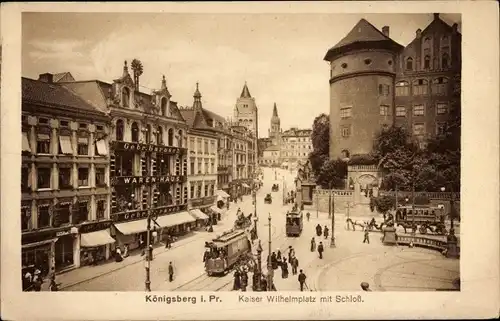 Ak Kaliningrad Königsberg Ostpreußen, Kaiser Wilhelm Platz mit Schloss