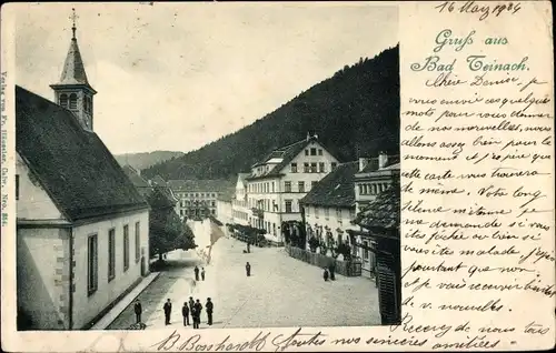 Ak Bad Teinach Zavelstein im Nordschwarzwald, Kirche, Straße