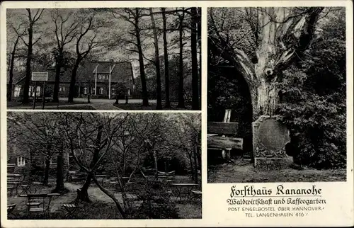 Ak Engelbostel Langenhagen in Niedersachsen, Forsthaus Kananohe, Waldwirtschaft