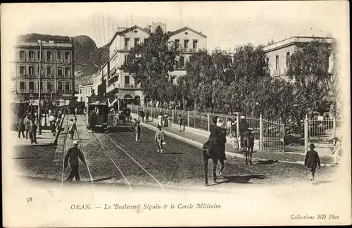 Ak Oran Algerien, Le Boulevard Seguin, Cercle Militaire