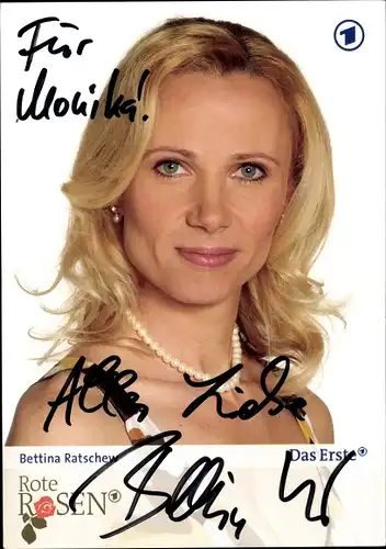 Ak Schauspielerin Bettina Ratschew, Portrait, Autogramm, ARD, Rote Rosen