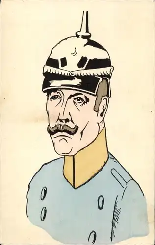 Ak Deutscher Soldat in Uniform, Pickelhaube