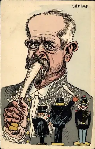 Ak Politiker Louis Lépine, Préfet de Police, Karikatur