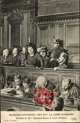 Ak Madame Marguerite Steinheil devant la Cour d'Assises, Mordprozess