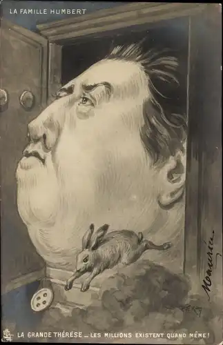 Künstler Ak Affaire Humbert Crawford, la Grande Therese, les Millions existent quand meme