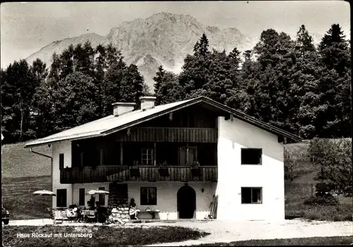 Ak Oberau Berchtesgaden in Oberbayern, Fremdenheim, Haus Rückauf mit Untersberg