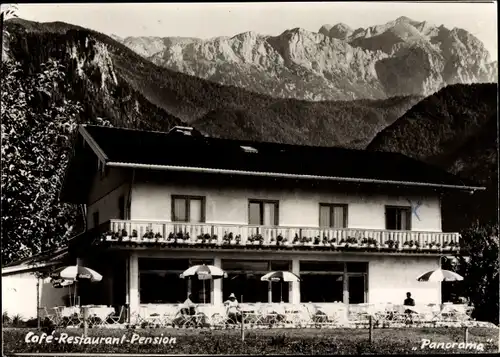 Foto Ak Ramsau im Berchtesgadener Land Oberbayern, Cafe-Restaurant-Pension Panorama