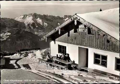 Ak Roßfeld Ringstraße, Ober-Ahornkaser 1600m mit Untersberg 1973m, Oberahornalm