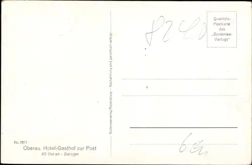 Künstler Ak Oberau in Oberbayern, Hotel Gasthof zur Post