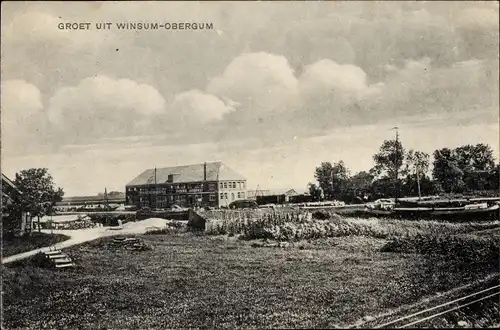 Ak Obergum Winsum Groningen, Ortsansicht, Haus