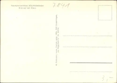 Ak Bad Bellingen in Baden Württemberg, Thermalmineralbad Bellingen, Blick auf den Rhein
