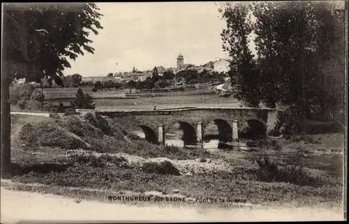 Ak Monthureux sur Saone, Lothringen, Vosges, Pont de la Guerre, Brücke