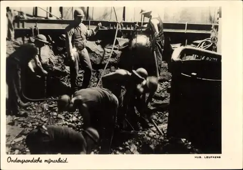 Ak Limburg Niederlande, Ondergrondsche mijnarbeid, Bergleute bei der Arbeit