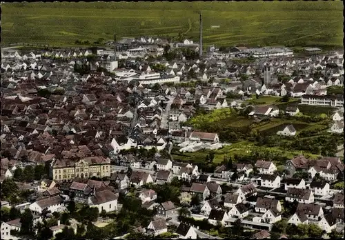 Ak Großostheim Unterfranken, Gesamtansicht, Fliegeraufnahme