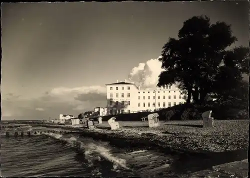 Ak Seebad Heiligendamm Bad Doberan, Sanatorium f. Werktätige, Strand