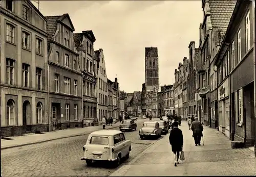 Ak Hansestadt Wismar, Lübsche Straße, parkende Autos