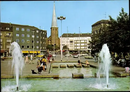 Ak Mülheim an der Ruhr, Berliner Platz, Springbrunnen