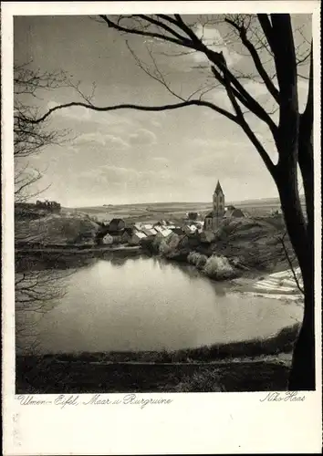 Ak Ulmen in der Eifel, Maar und Burgruine