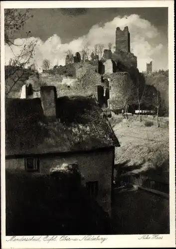 Ak Manderscheid in der Eifel Rheinland Pfalz, Ober- und Niederburg