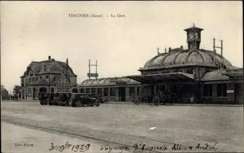 Ak Tergnier Aisne, La Gare