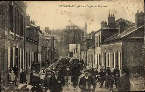 Ak Sérifontaine Oise, Sortie des Ouvriers