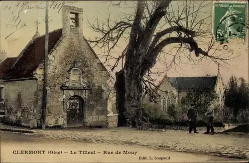 Ak Clermont Oise, Le Tilleul, Rue de Mouy