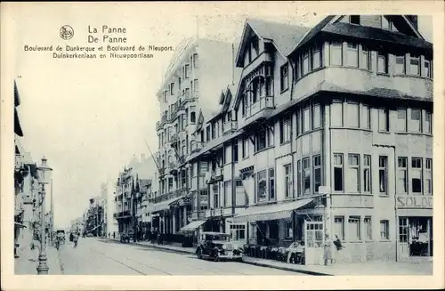 Ak La Panne Westflandern, Boulevard de Dunkerque et Boulevard de Nieuport