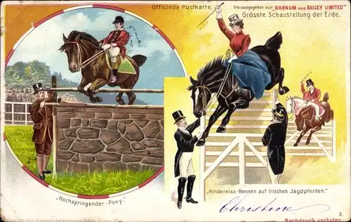 Litho Barnum and Bailey Limited, Zirkus, Hindernisrennen auf irischen Jagdpferden