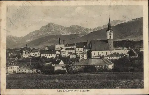 Ak Teisendorf in Oberbayern, Blick auf den Ort mit Staufen