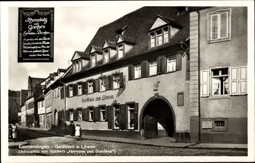 Ak Emmendingen in Baden Württemberg, Gasthaus zum Löwen, Goethe's Hermann und Dorothea