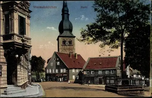 Ak Wermelskirchen im Bergischen Land, Markt, Kirchturm