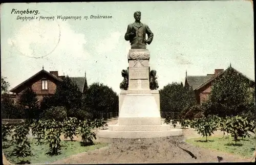 Ak Pinneberg in Holstein, Denkmal v. Herman Wupperman mit Ottostraße