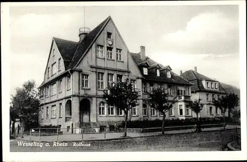 Ak Wesseling am Rhein, Partie am Rathaus