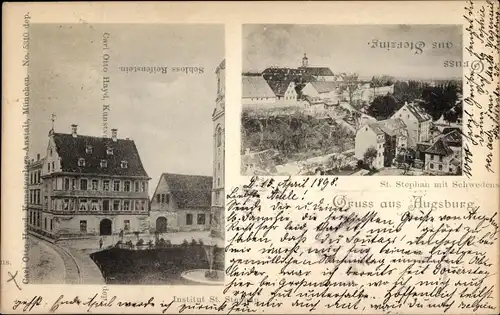 Ak Augsburg in Schwaben, Institut St. Stephan, Schloss Reifenstein Sterzing, Fehldruck