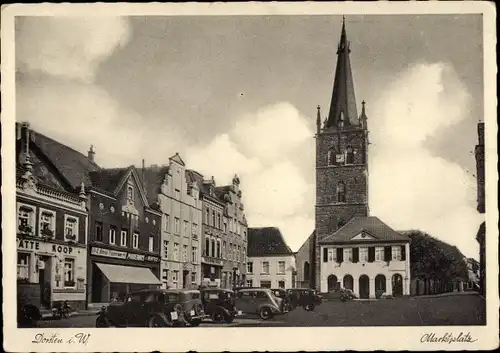 Ak Dorsten in Westfalen, Marktplatz, Kirche, Gaststätte Koop
