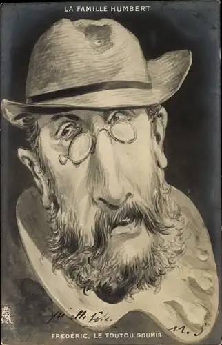 Künstler Ak La Famille Humbert, Frederic, le Toutou Soumis, Affaire Humbert Crawfort, Erbbetrug