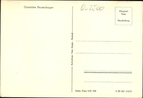 Ak Reutershagen Rostock, Gaststätte Reutershagen