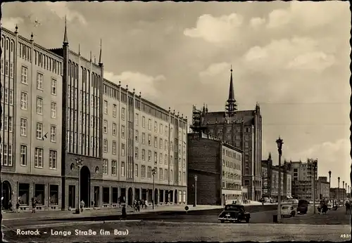 Ak Hansestadt Rostock, Lange Straße im Bau