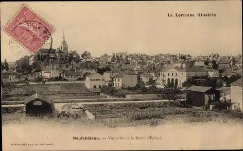 Ak Neufchâteau, Lothringen, Vosges, Route d'Epinal, Gesamtansicht