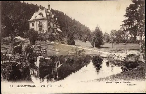 Ak Gérardmer, Lothringen, Vosges, Villa am Teich