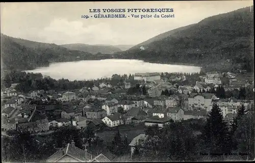 Ak Gérardmer, Lothringen, Vosges, Gesamtansicht mit See
