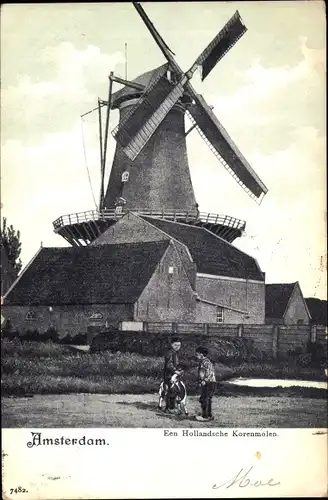 Ak Amsterdam Nordholland Niederlande, Een Hollandsche Korenmolen