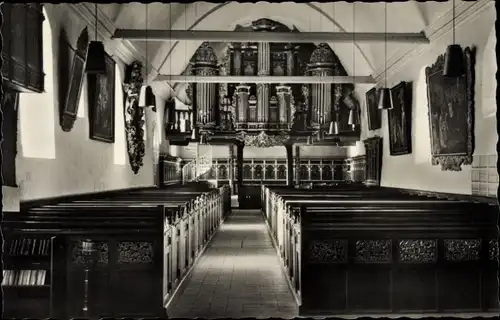 Ak Cuxhaven in Niedersachsen, St. Nikolai Kirche Altenbruch, Innenansicht, Orgel