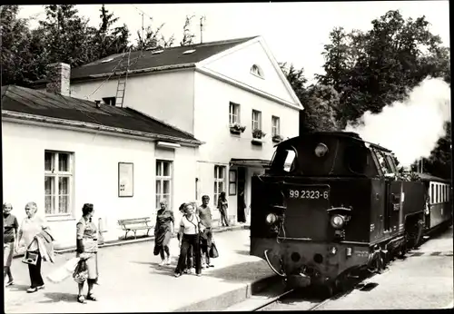 Ak Seebad Heiligendamm Bad Doberan, Lok 992323-6 am Bahnhof