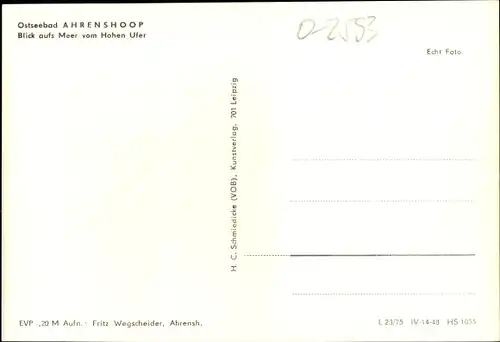 Ak Ostseebad Ahrenshoop Fischland, Blick aufs Meer vom Hohen Ufer