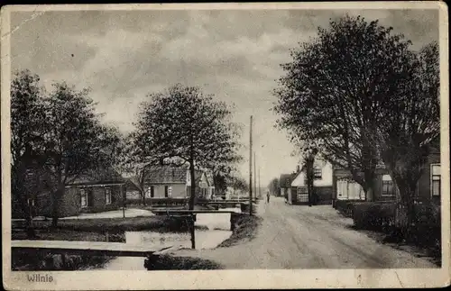 Ak Wilnis De Ronde Venen Utrecht, Straßenpartie, Fluss, Brücke