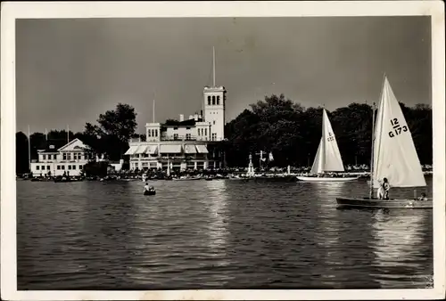 Ak Hamburg Nord Uhlenhorst, Uhlenhorster Fährhaus, Segelboote